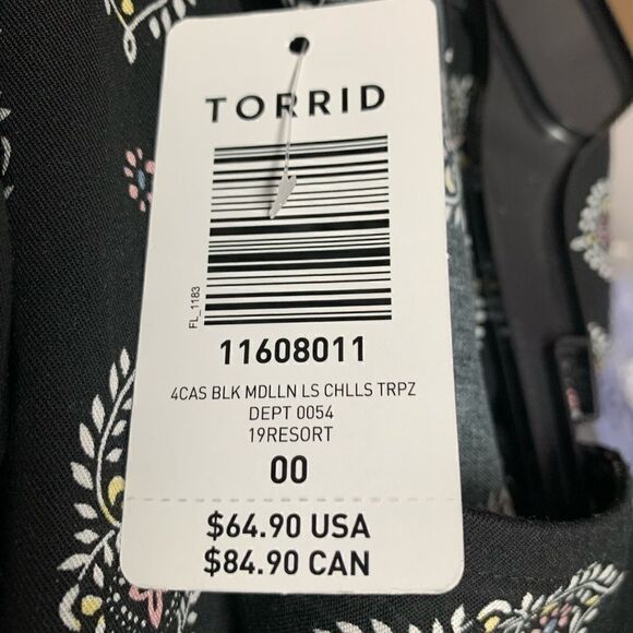 NWT Torrid Black Medallion Challis Trapeze Dress Size 00 - Picture 6 of 6